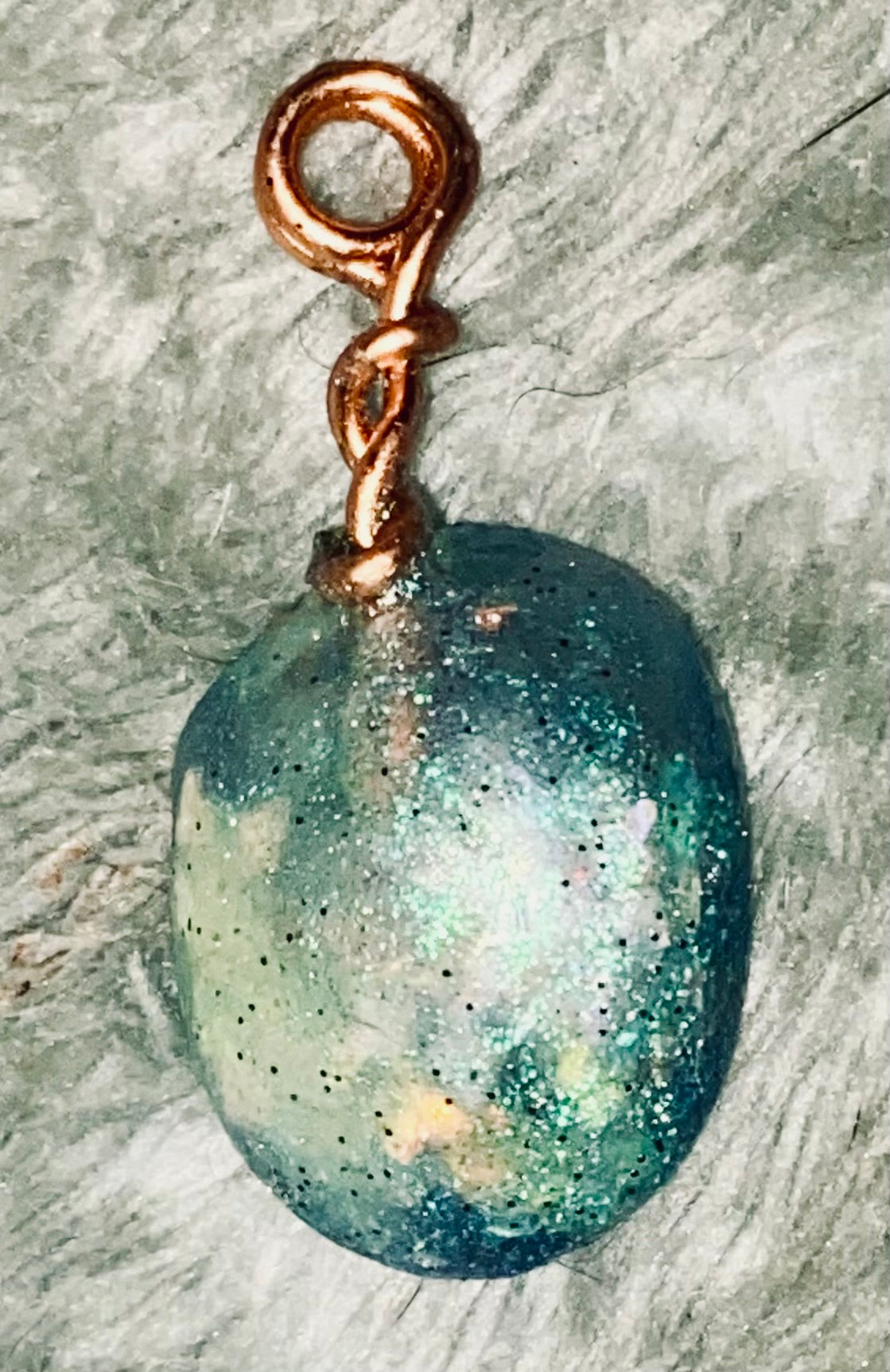 Simple Greenish Aqua Colored Resin Pendant