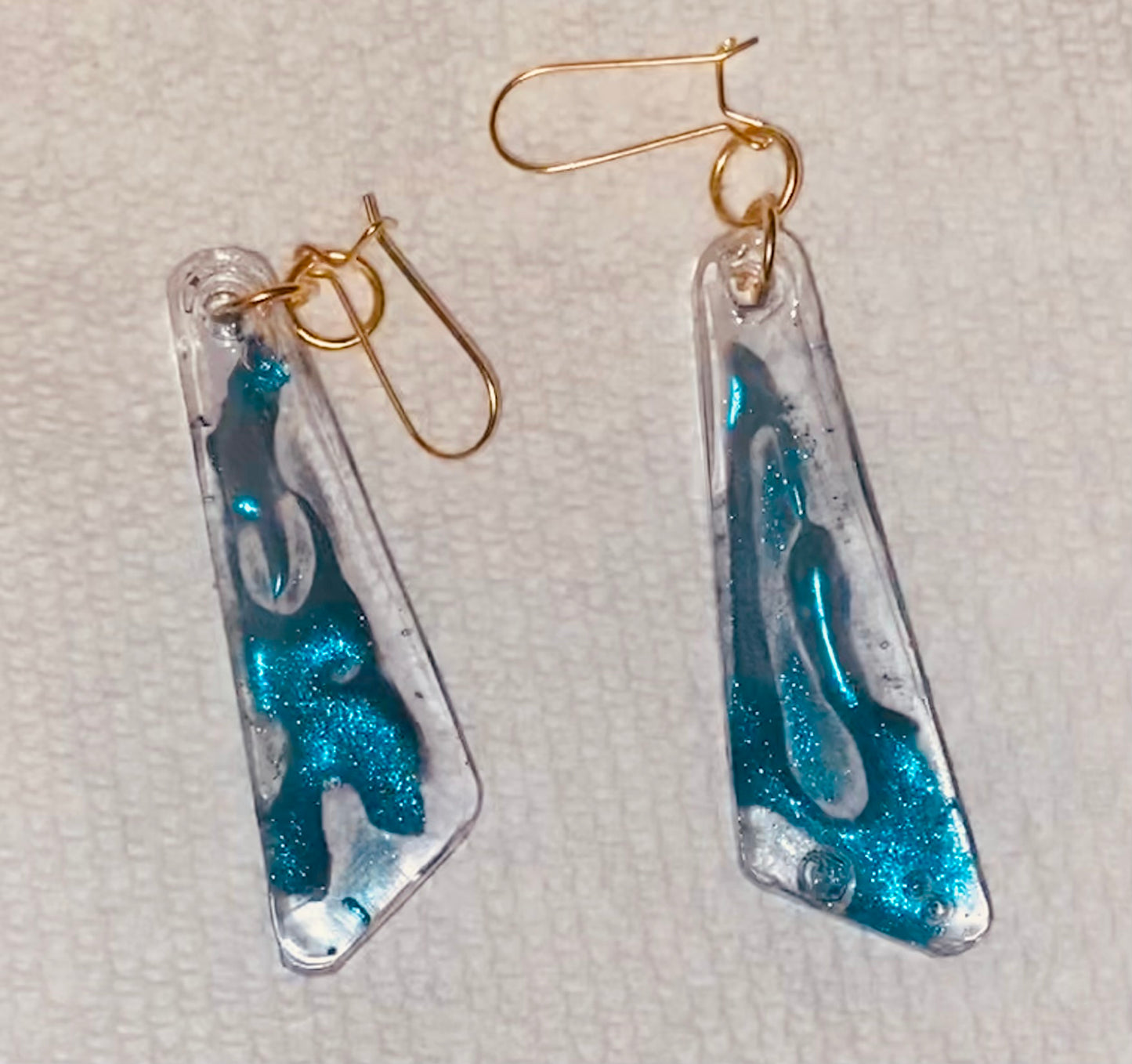 Handmade Resin Earrings w/Gold Plated Wires