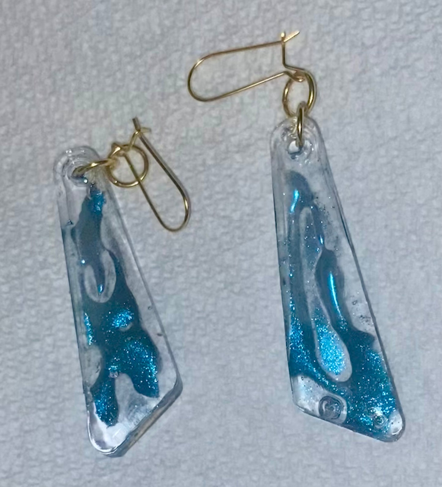 Handmade Resin Earrings w/Gold Plated Wires