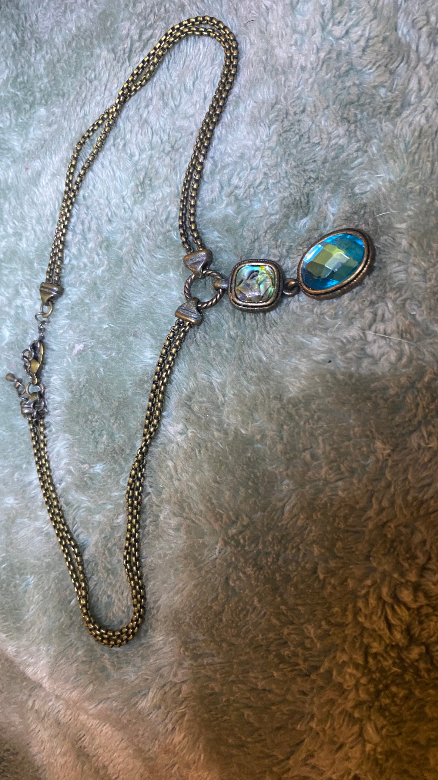 Beautiful Glass & Abalone Vintage Necklace