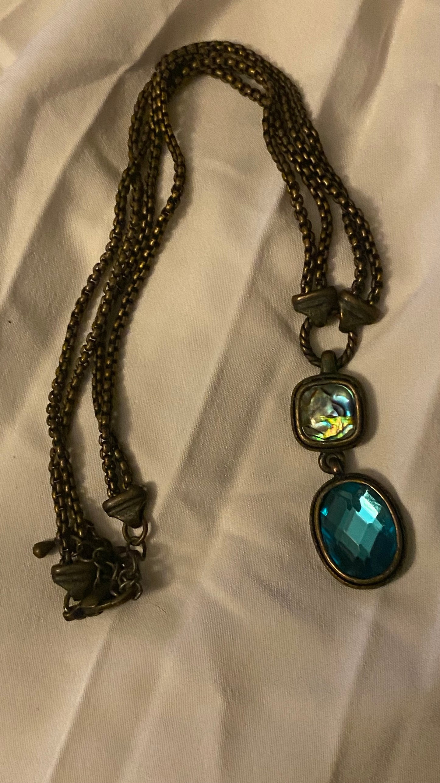 Beautiful Glass & Abalone Vintage Necklace