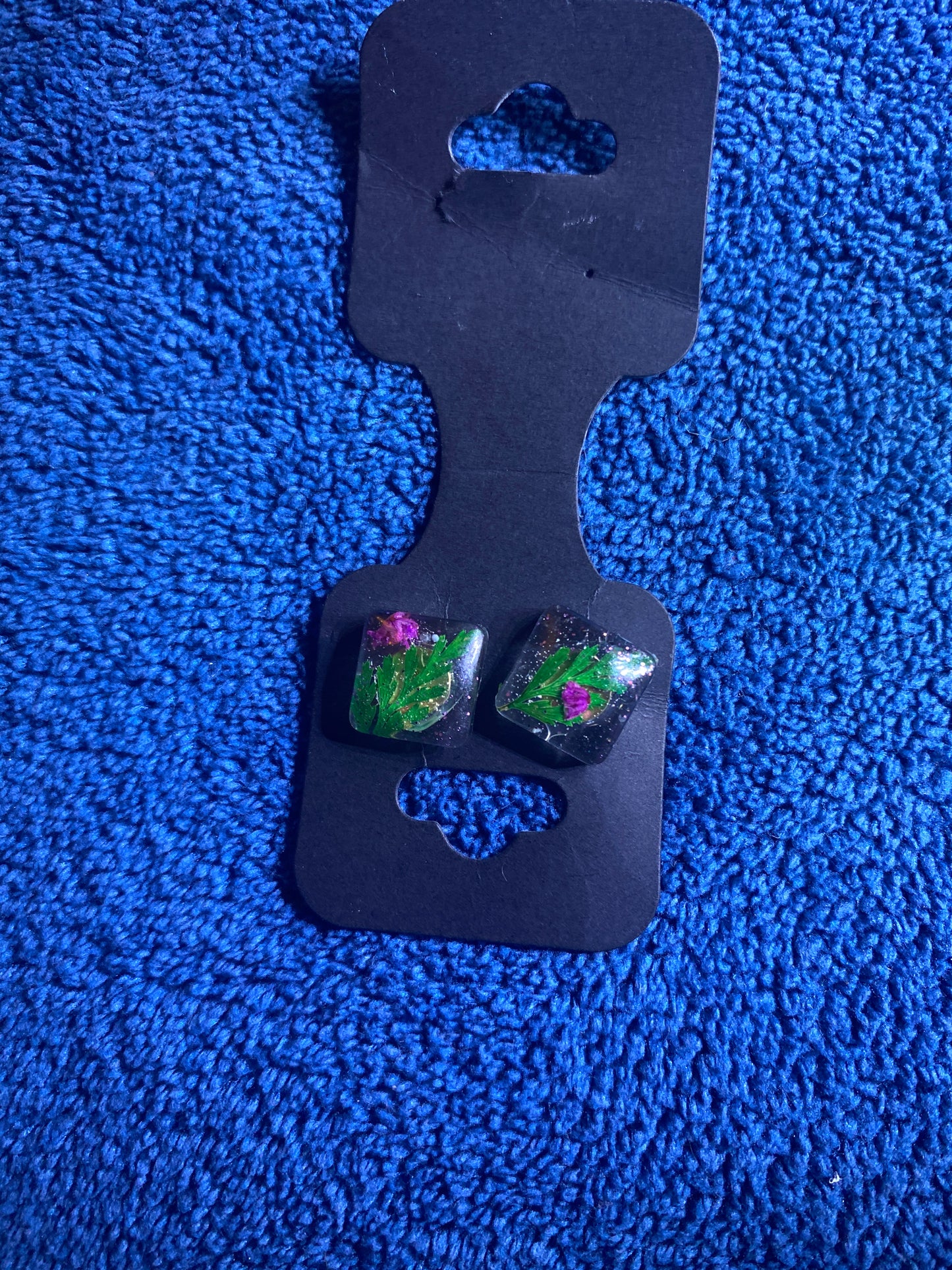 Dried Flower Resin Post Earrings