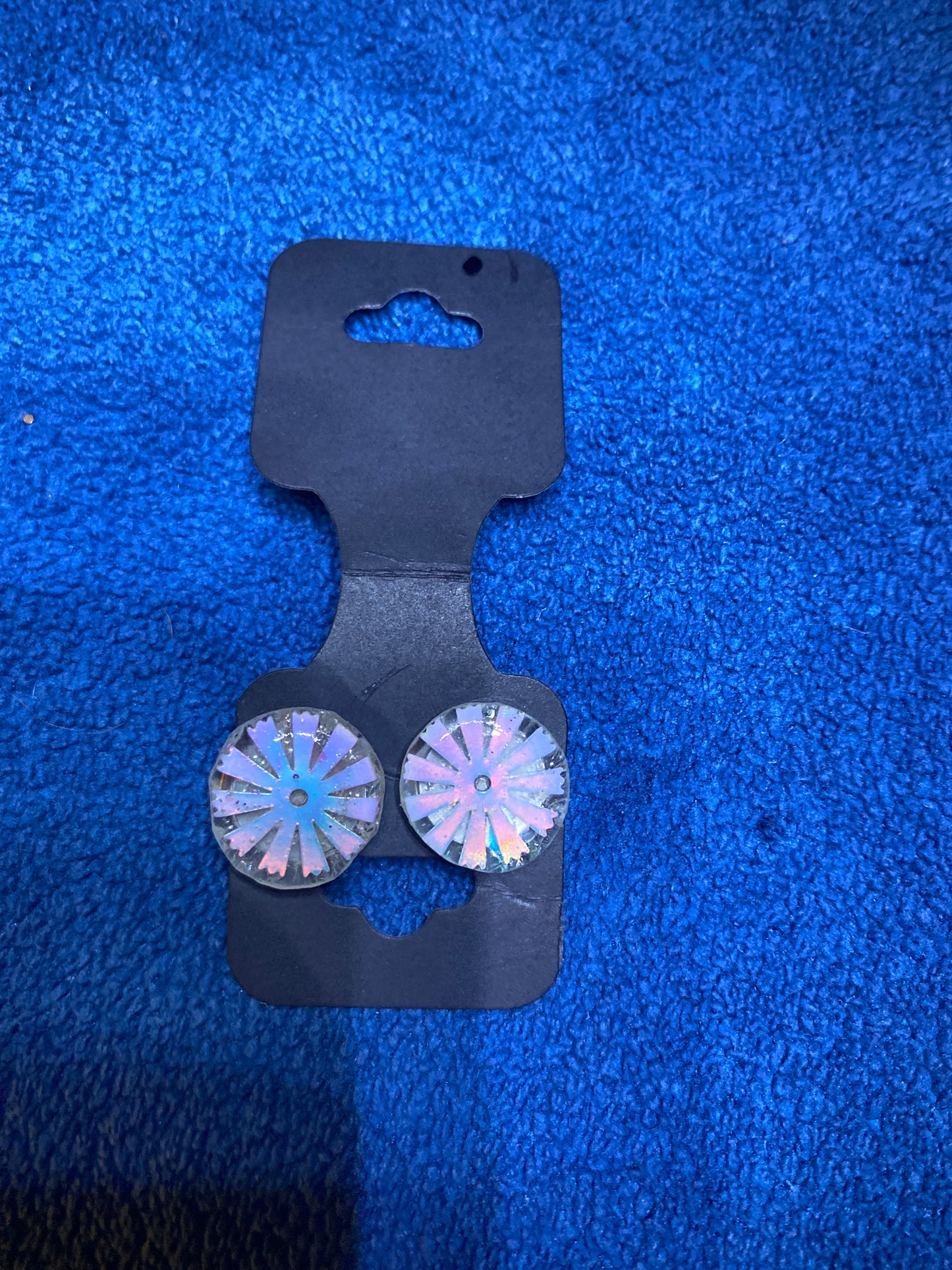 Handmade Resin Post Earrings w/Flowerlike Decor