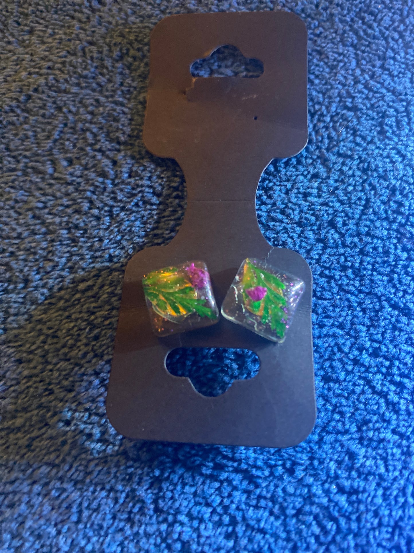 Dried Flower Resin Post Earrings