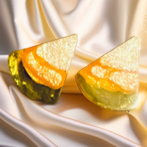 Resin Earrings w/14k Gold Plated Posts (Halloween Colors)