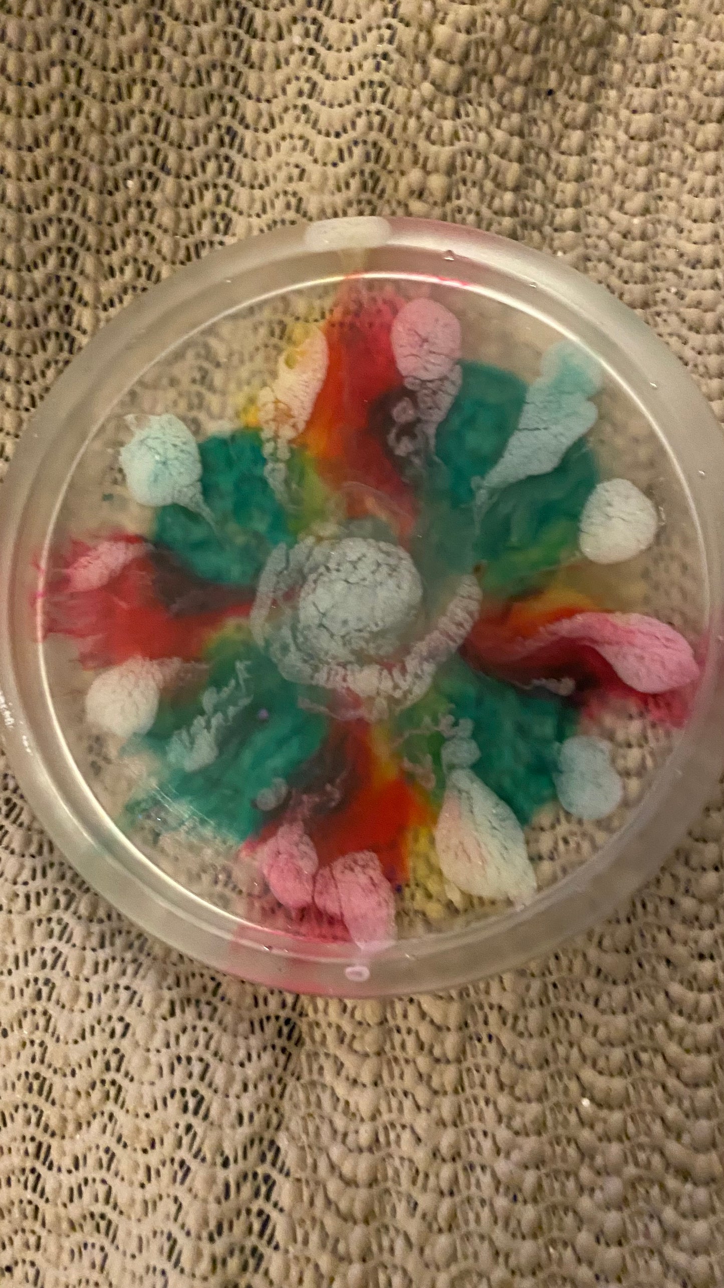 Multicolored Handmade Resin Coaster/Coin Tray