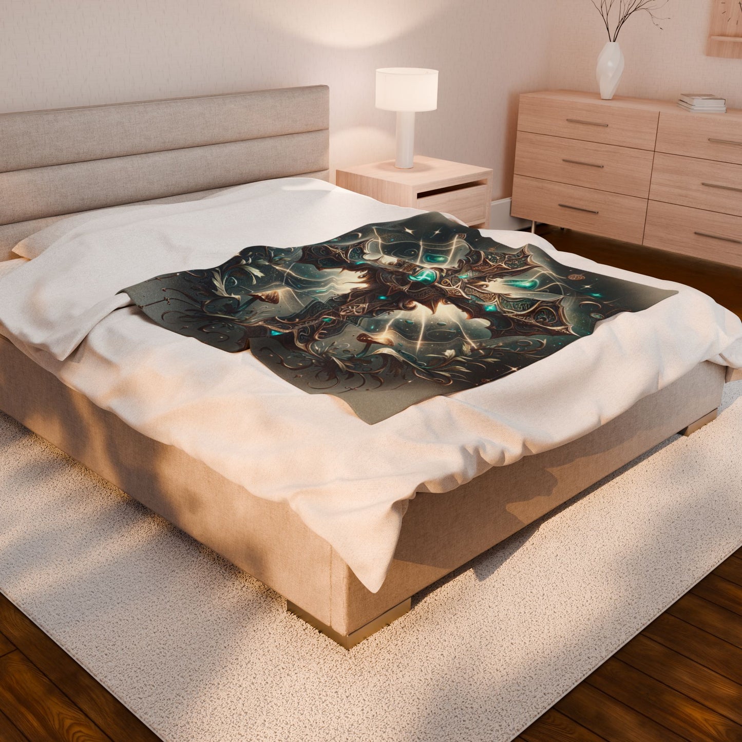 Artistic Cross Design Velveteen Plush Blanket - Cozy Throw for Home Decor, Gift for Faith, Church Celebrations, Spiritual Comfort