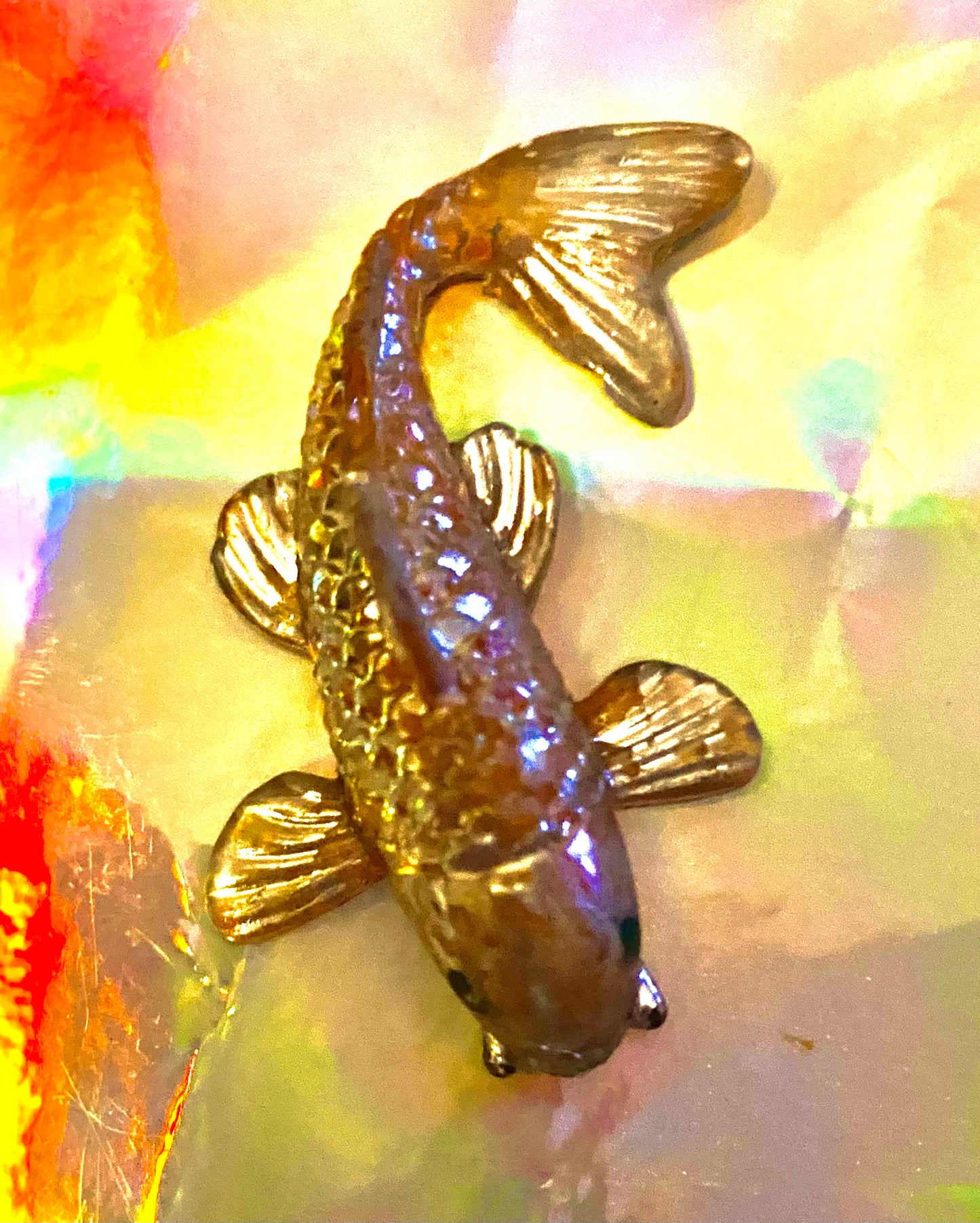 Resin Koi Fish, Orange Colored. Nice detail.