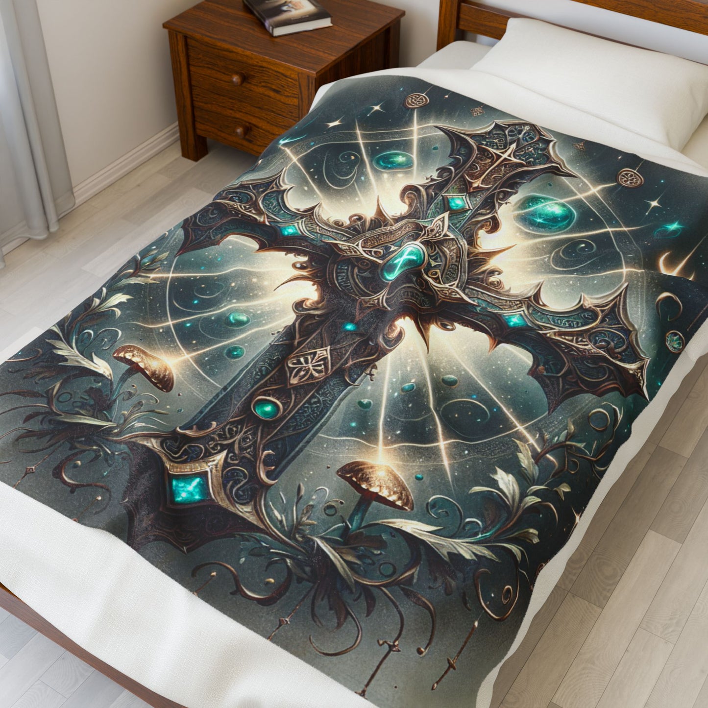 Artistic Cross Design Velveteen Plush Blanket - Cozy Throw for Home Decor, Gift for Faith, Church Celebrations, Spiritual Comfort