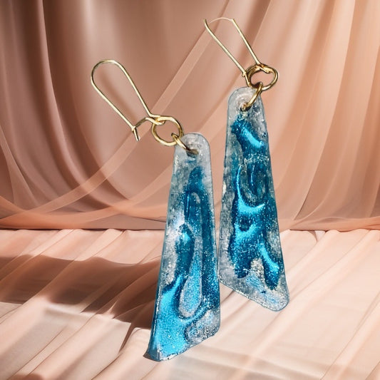 Handmade Resin Earrings w/Gold Plated Wires