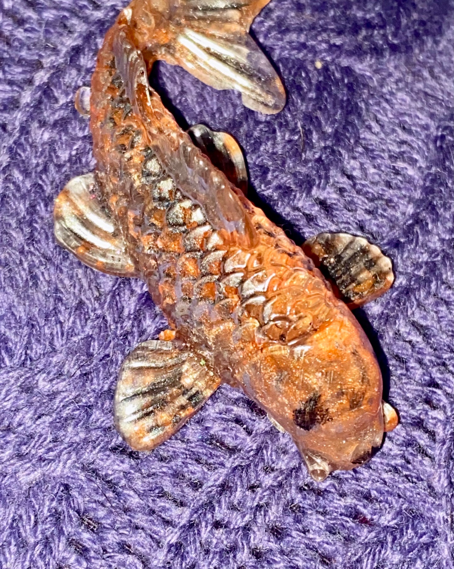 Resin Koi Fish, Orange Colored. Nice detail.