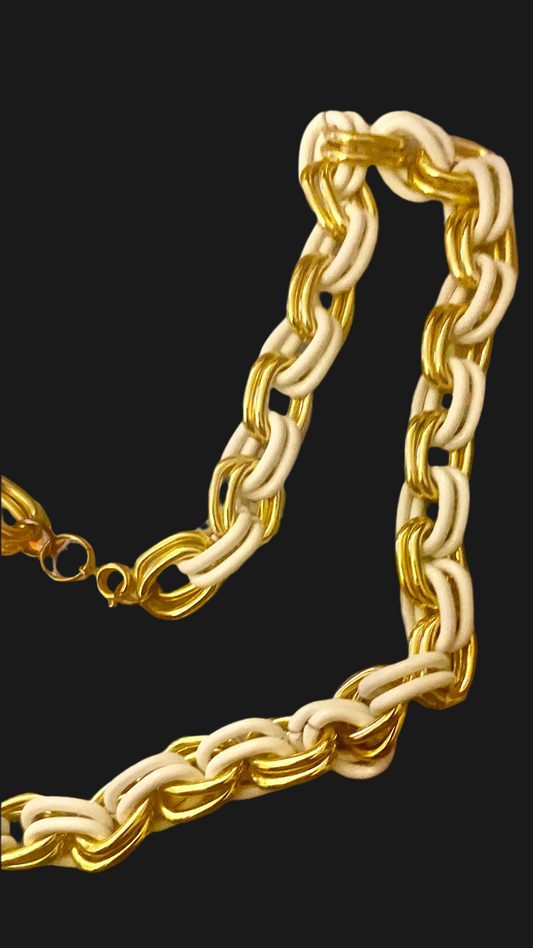 Gold & White Chunky Necklace