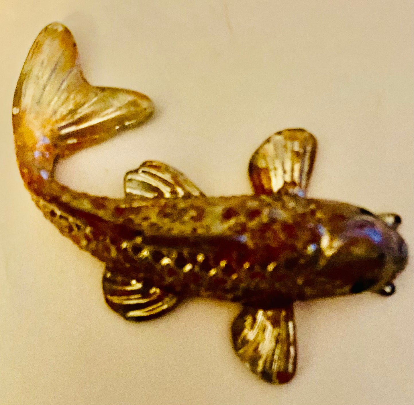 Resin Koi Fish, Orange Colored. Nice detail.