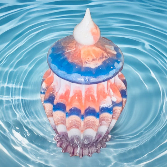 Colorful Resin Vase w/Lid